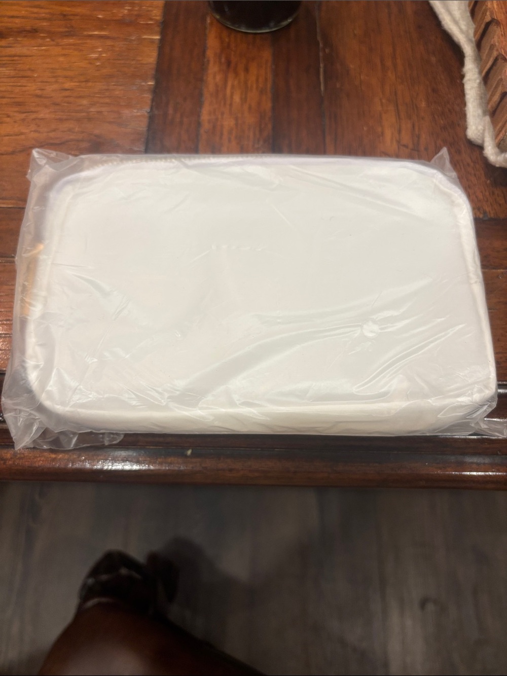 Brand new Sleek White Rectangular Cosmetic Pouch